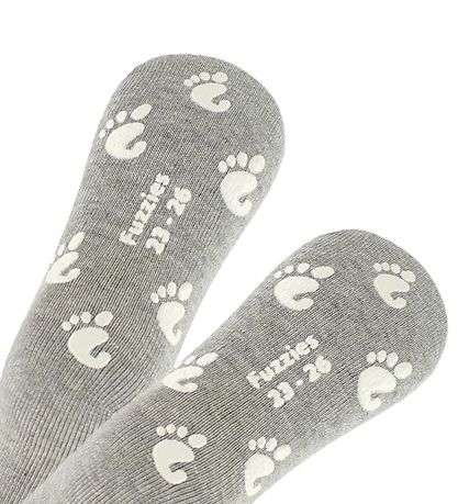 Fuzzies Socks w. Non-Slip - Grey Melange Fuzzies Socks w. Non-Slip - Grey Melange