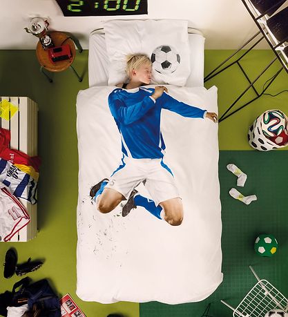 Snurk Beddengoed - Volwassenen - Blauw Voetballer Snurk Beddengoed - Volwassenen - Blauw Voetballer