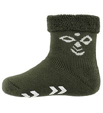 Hummel Baby Socks - HMLSnubbie - Army Green w. Non-slip Hummel Baby Socks - HMLSnubbie - Army Green w. Non-slip