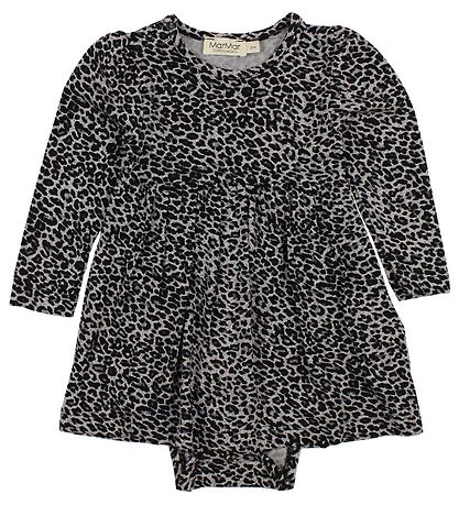 MarMar Bodysuit w. Skirt - Grey Leopard
