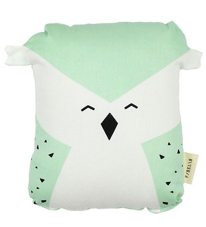 Fabelab Cushion - 20x15 - Animal Friends - Turquoise/White w. Ow Fabelab Cushion - 20x15 - Animal Friends - Turquoise/White w. Ow