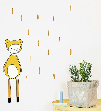 Fabelab Wallstickers - Dreamy Friend Bear - Yellow w. Bear Fabelab Wallstickers - Dreamy Friend Bear - Yellow w. Bear