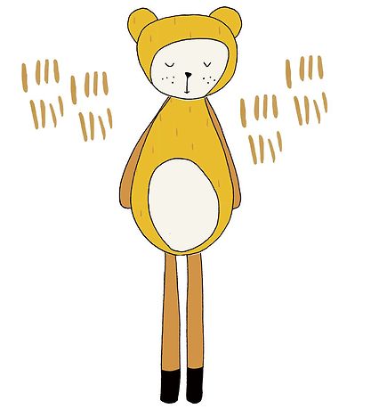 Fabelab Wallstickers - Dreamy Friend Bear - Yellow w. Bear Fabelab Wallstickers - Dreamy Friend Bear - Yellow w. Bear