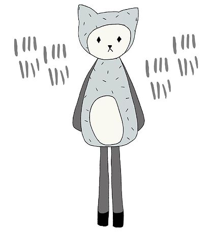 Autocollant mural Fabelab - Dreamy Friend Cat - Gris av. Chat Autocollant mural Fabelab - Dreamy Friend Cat - Gris av. Chat