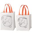 Bloomingville Storage Bags - 2 pcs - 30/40 cm - White/Coral M Bloomingville Storage Bags - 2 pcs - 30/40 cm - White/Coral M