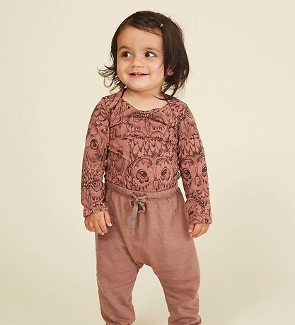 Soft Gallery Bodysuit L/S - Bob - Burlwood w. Owls