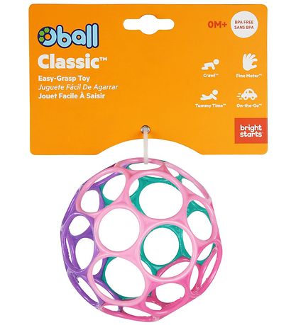 Oball Classic Ball - 8 cm - Pink/Green/Purple/Pink