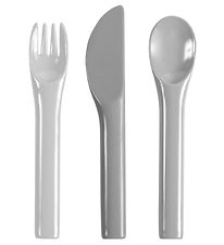 Sebra Cutlery - 3 pcs - Melamine - Grey Sebra Cutlery - 3 pcs - Melamine - Grey