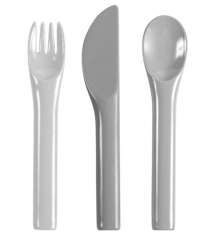 Sebra Cutlery - 3 pcs - Melamine - Grey Sebra Cutlery - 3 pcs - Melamine - Grey