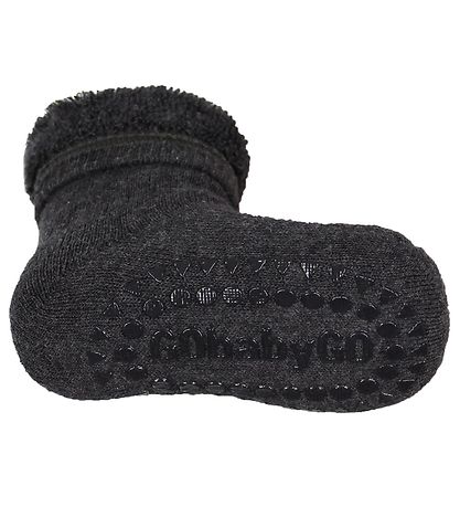 GoBabyGo Halkskydd Strumpor - Mörkgråmelerad GoBabyGo Halkskydd Strumpor - Mörkgråmelerad