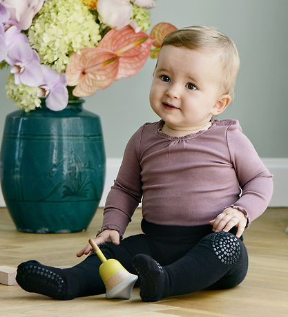 GoBabyGo Krypstrumpbyxor - Ull - Mörkgråmelerad GoBabyGo Krypstrumpbyxor - Ull - Mörkgråmelerad