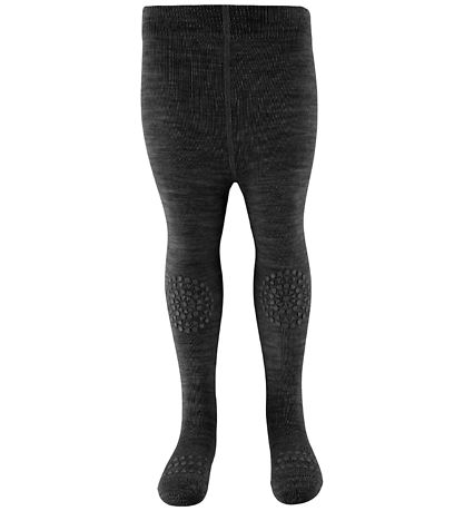 GoBabyGo Krypstrumpbyxor - Ull - Mörkgråmelerad GoBabyGo Krypstrumpbyxor - Ull - Mörkgråmelerad
